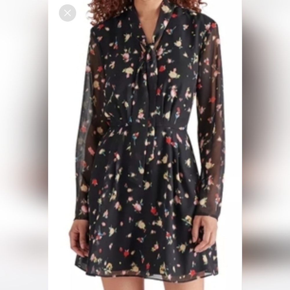 Steve Madden Multicolor Floral Long Sleeve Dress